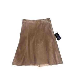 Tan 100% suede brand new with tags vintage midi skirt
